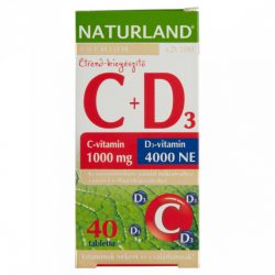 Naturland 1000mg c-vitamin+4000ne d-vitamin tabletta 40 db