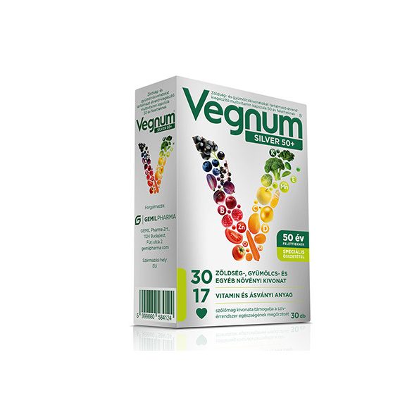 Vegnum silver 50+ étrendkiegészítő multivitamin kapszula 30 db