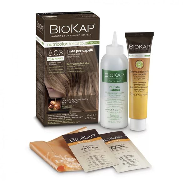 Biokap Nutricolor Rapid Tartós hajfesték Nr 8.03 Natural Light Blond 135ml